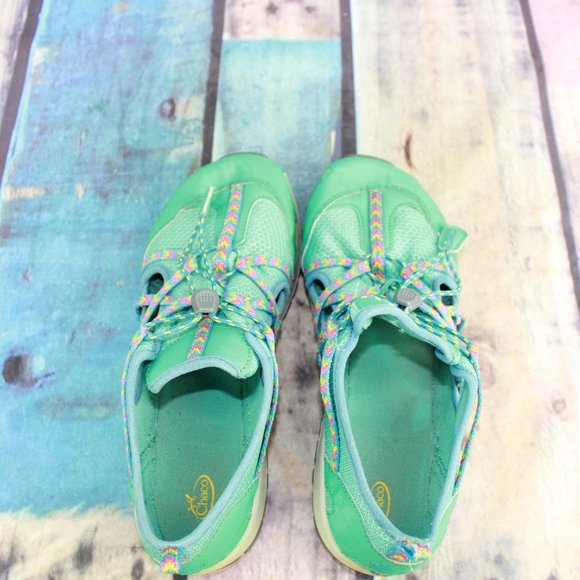 Chaco Marine Green Mesh Outcross Water Outdoor Sneakers Shoes Size 6 - Picture 6 of 9
